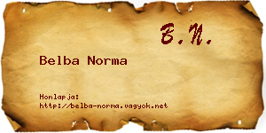 Belba Norma névjegykártya